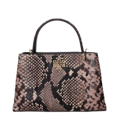 Women's Python-Printed Leather Shoulder Bag Taupe