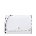 Women's Whipstitched Leather Clutch White