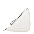 Women's Logo-Embossed Leather Clutch White