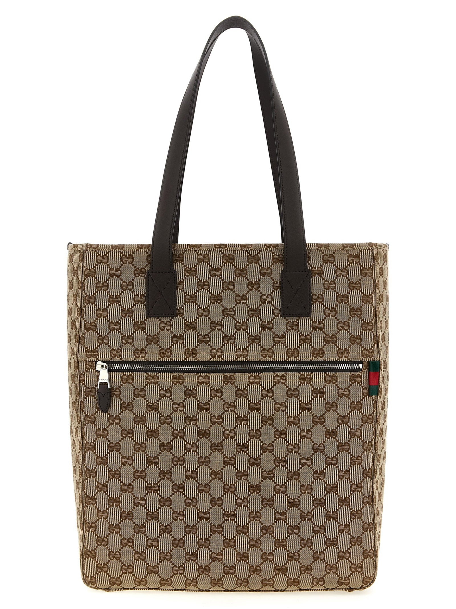 Gucci GG Monogram Canvas Shoulder Bag — Beige
