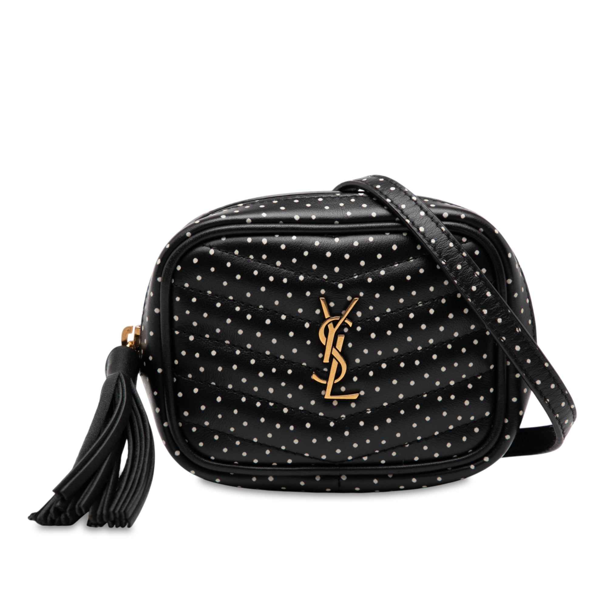 Baby Quilted Chevron Calfskin Monogram Polka Dot Lou Camera Bag