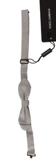 Men's Gray Silk Faille Adjustable Neck Bow Tie Papillon