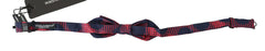 Red Checkered Silk Adjustable Men Neck Bow Tie