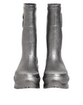 Men's Metallic Silver Pull On Rain Boots Shoes Rubber