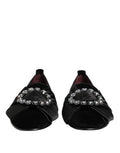 Men's Black Vaticano Crystal Ribbon Slip On Shoes Cotton