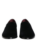 Black Velvet Loafers Formal Men Dress Shoes Cotton