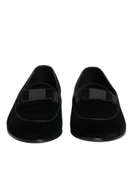 Men's Velvet Loafer Black Cotton Viscose