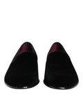 Men's Velvet Loafer Black Viscose Cotton