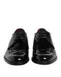 Black Leather Lace Up Men Derby Formal Shoes Calfskin