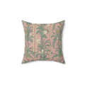 Dusty Rose Botanical Stripe Throw Pillow