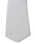 White Patterned Classic Mens Slim Necktie Tie Nylon Silk