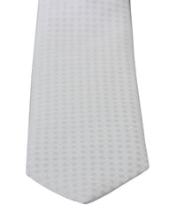 White Patterned Classic Mens Slim Necktie Tie Nylon Silk