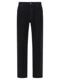 Saint Laurent Garment-Dyed Straight-Leg Jeans — Black