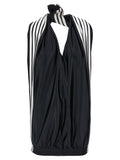 Balenciaga Striped Contrast Tracksuit-Inspired Dress — Black