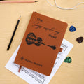 Cuaderno de notas personalizado The Songs Inside My Head de cuero de poliuretano con nombre y 192 páginas rayadas Regalo de uso diario en estudio de música para músicos
