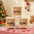 Hucha transparente de madera personalizada con el nombre de Papá Noel en forma de alce Decoración para el hogar Regalo de Navidad para niños
