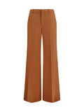Chloé High-Waisted Flared Cotton Trousers — Brown