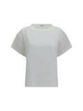 Brunello Cucinelli Sheer Sleeves & Side Panels T-shirt — White