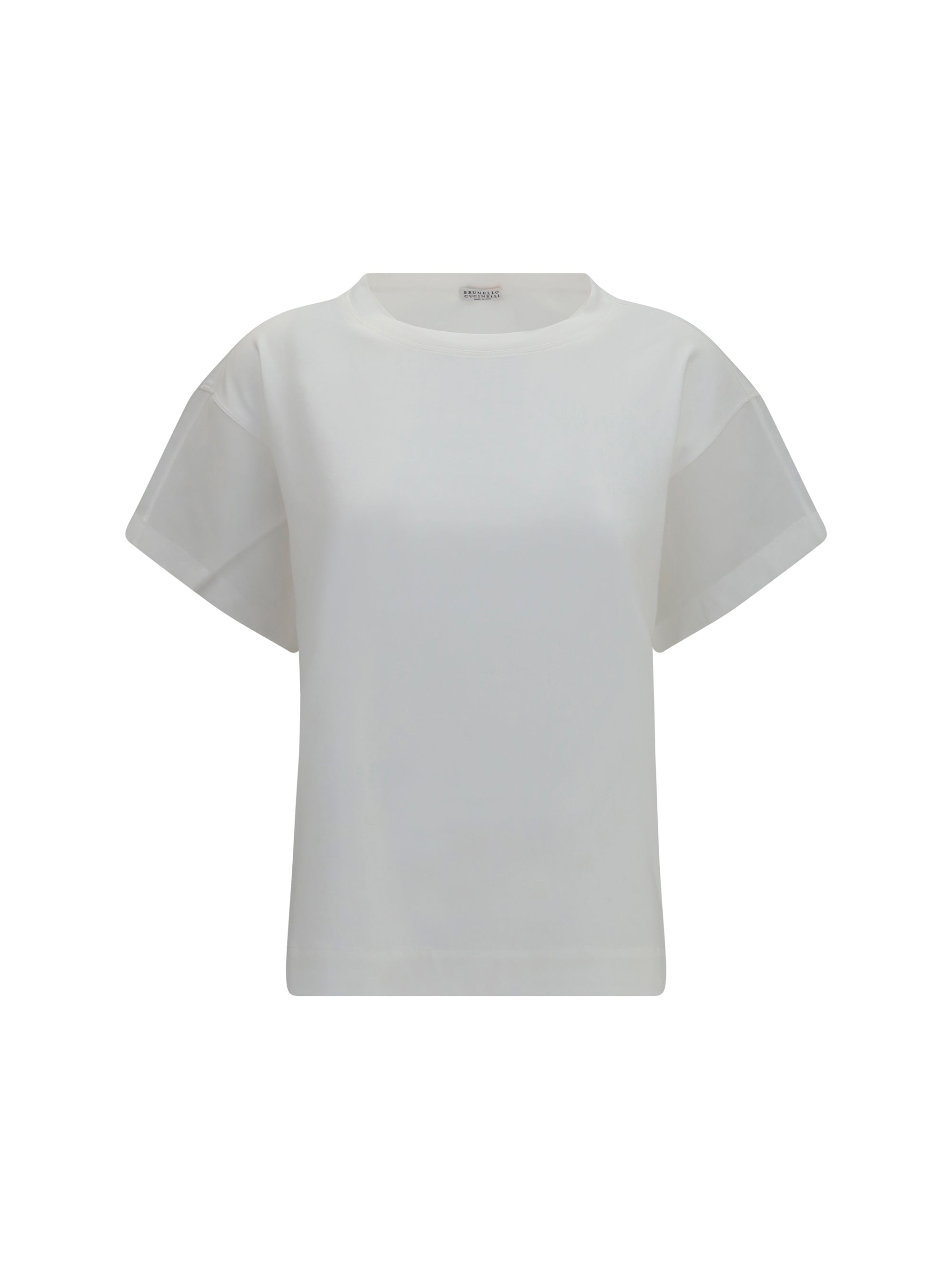 Brunello Cucinelli Sheer Sleeves & Side Panels T-shirt — White