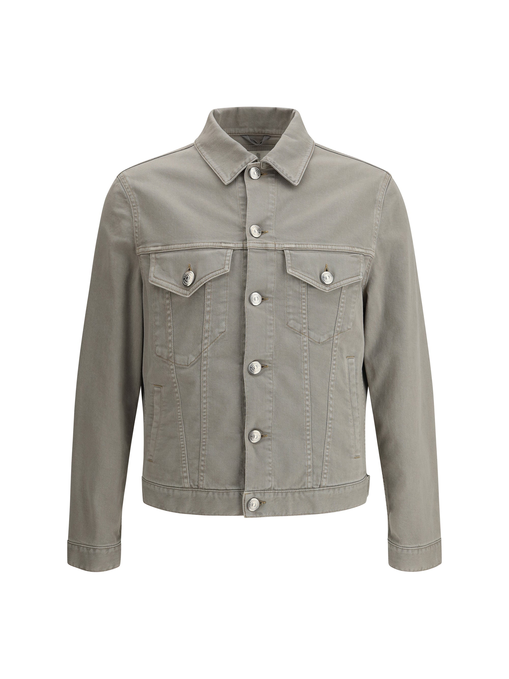 Brunello Cucinelli Cotton Denim Jacket — Gray