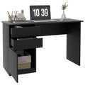 Modern Computer Desk, Home Office Desk for Study, Writing Workstation with Storage Drawer and Cabinet for Living Room, Black