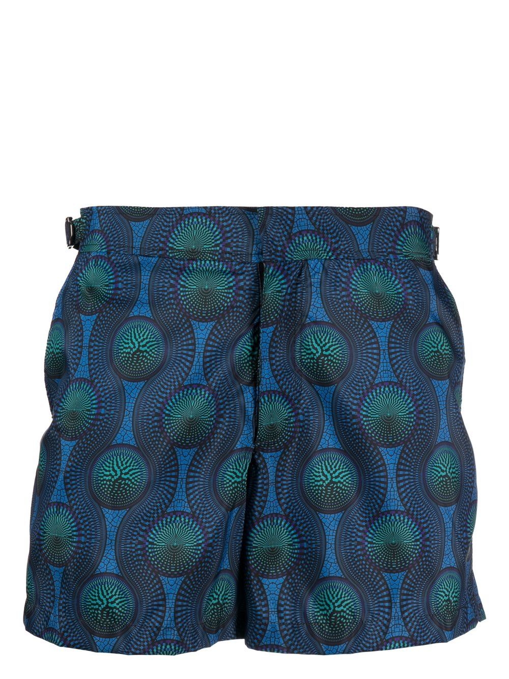Ozwald Boateng Mosaic-Print Swim Shorts — Blue