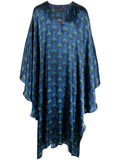 Ozwald Boateng Geometric-Print Silk Tunic — Blue