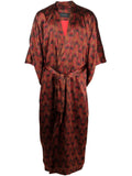 Ozwald Boateng Geometric-Print Silk Kimono — Red