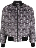 Ozwald Boateng Geometric-Print Silk Velvet Jacket — Black