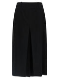 Saint Laurent Wool Midi Skirt — Black
