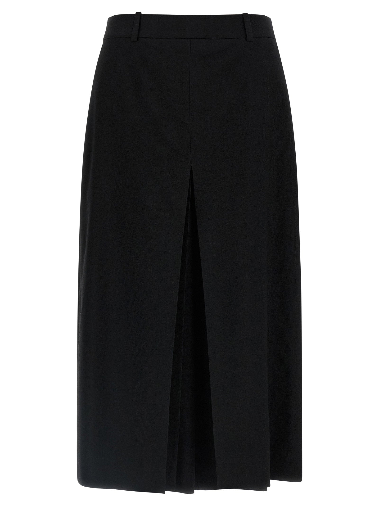 Saint Laurent Wool Midi Skirt — Black