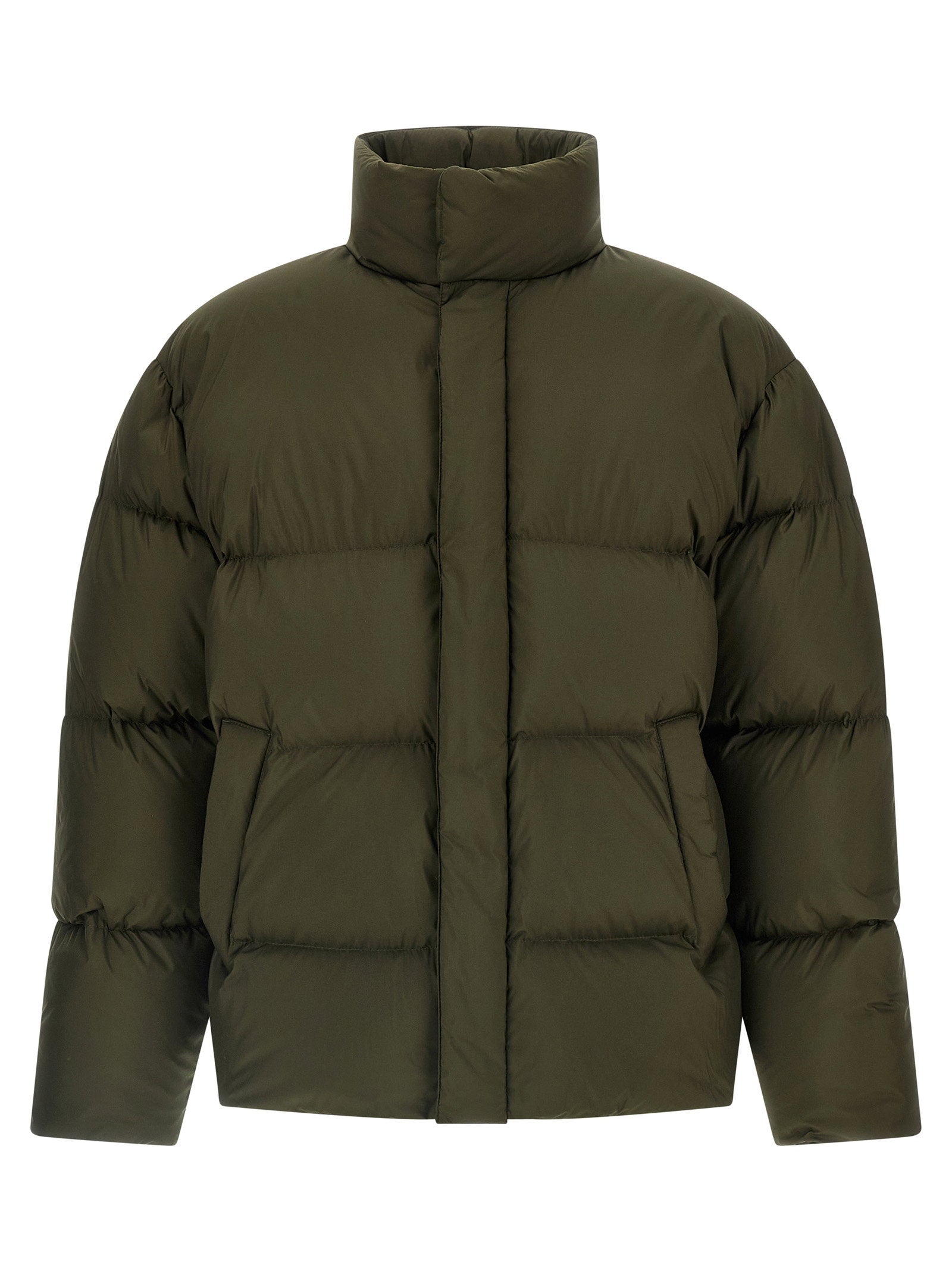 Saint Laurent Quilted Goose Feather-Padded Down Jacket — Olive