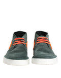 Green Derby Logo Casual Men Sneakers Shoes Suede