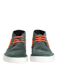 Green Derby Logo Casual Men Sneakers Shoes Suede