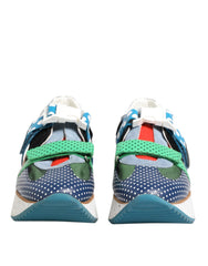 Men's Multicolor Leather Low Top Sneakers Shoes Calfskin