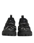 Men's Black Low Top Lace Up Trekking Sneakers Shoes