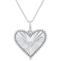 Etched Heart Lab Diamond Pendant