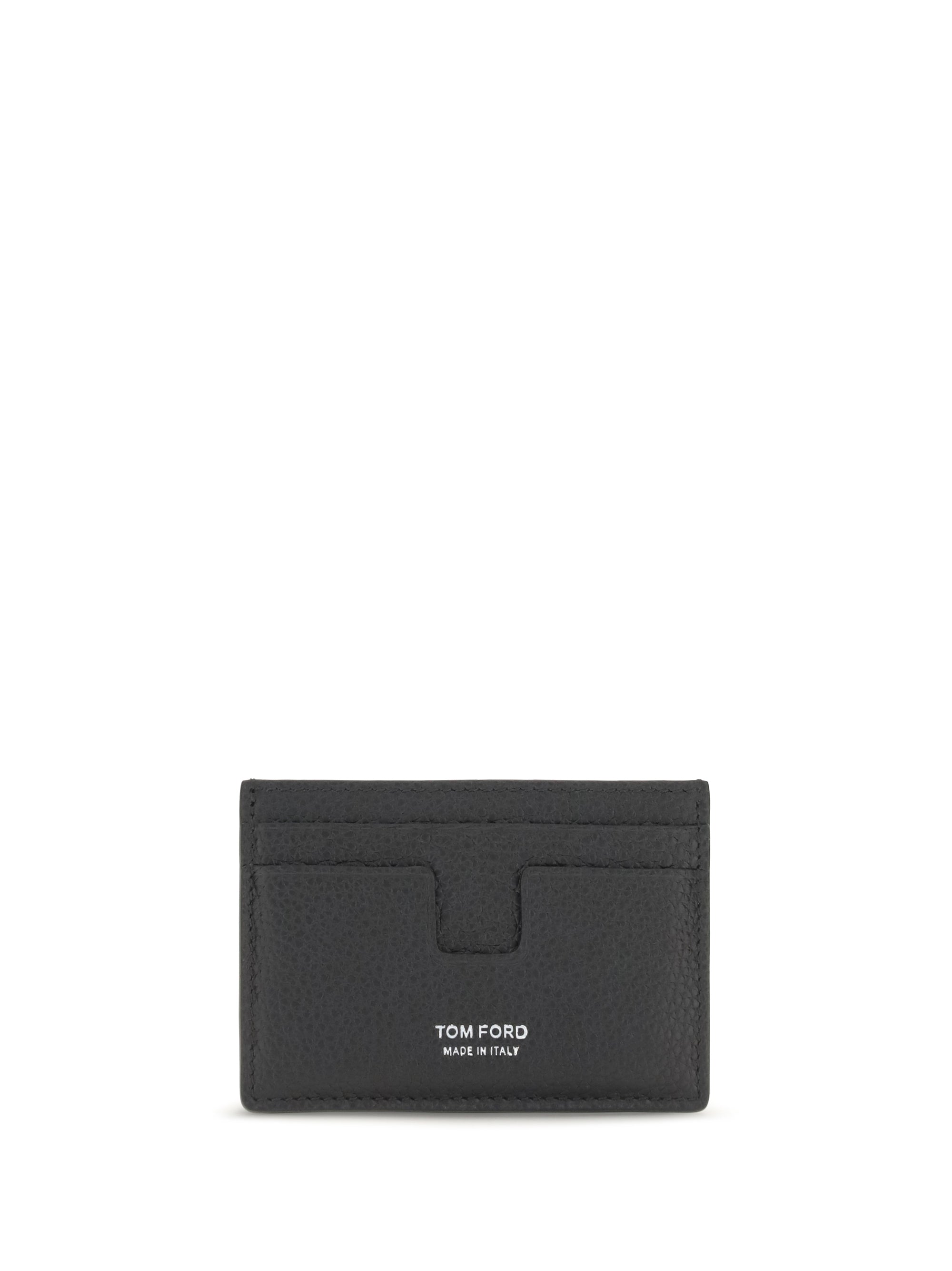 Tom Ford Grained Calfskin Card Case — Black