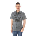 Gray Cotton Mens Shirt With Italian Collar