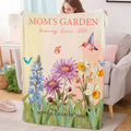 Personalizado Jardín de la abuela 2-15 Nacimiento Flores Suave manta con nombres Título Año Decoración del hogar Cumpleaños Aniversario Regalo para Mamá Abuela
