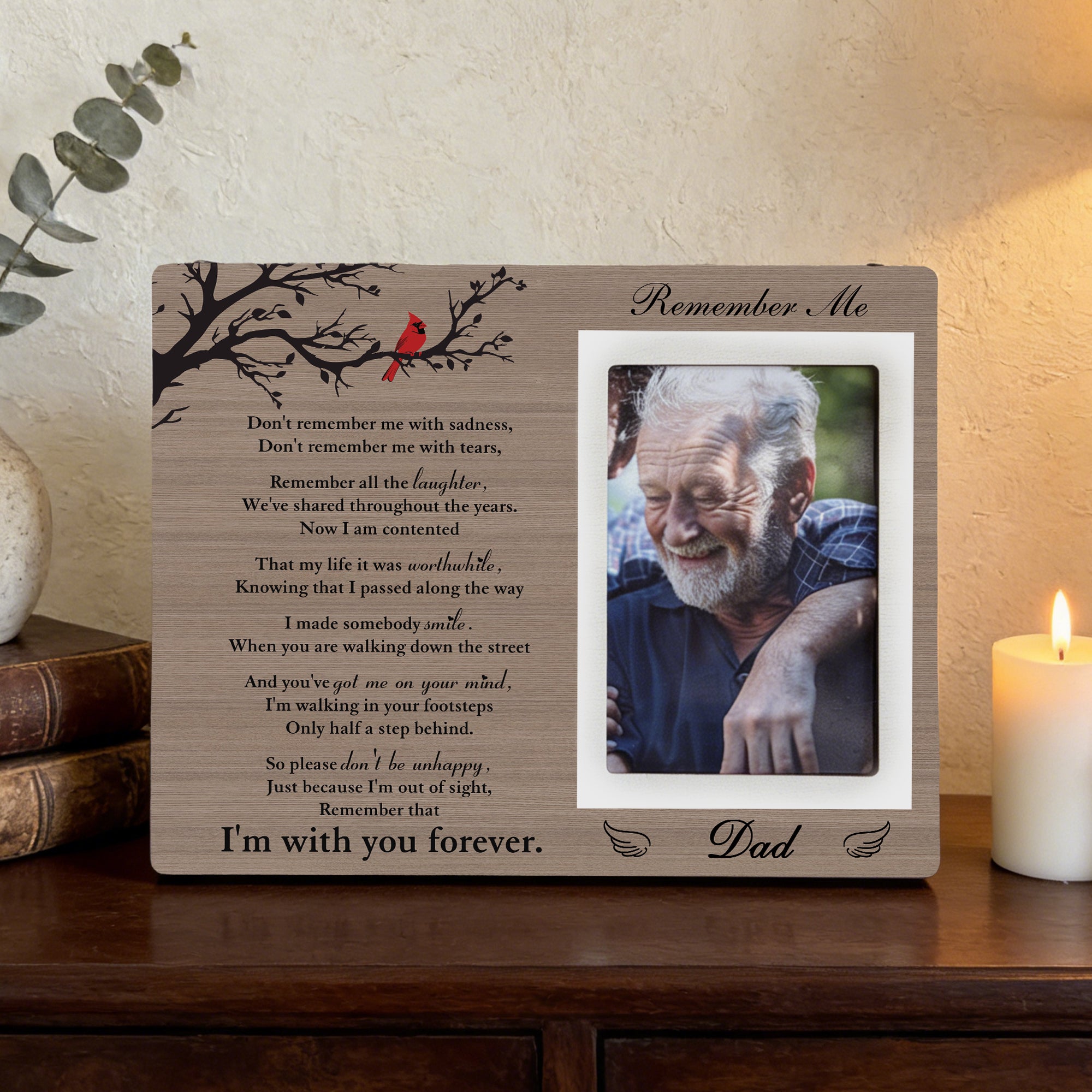 Marco de fotos personalizado con nombre y texto Decoración para el hogar en memoria de un ser querido Regalo de condolencia para la familia