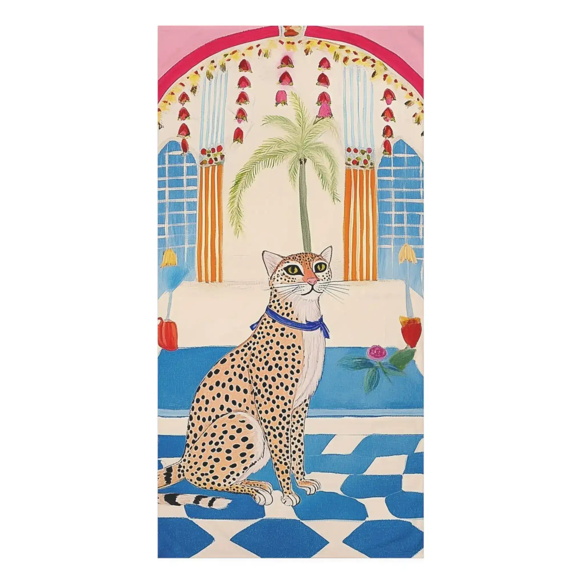 Whimsical Leopard in Vibrant Room Bath Towel