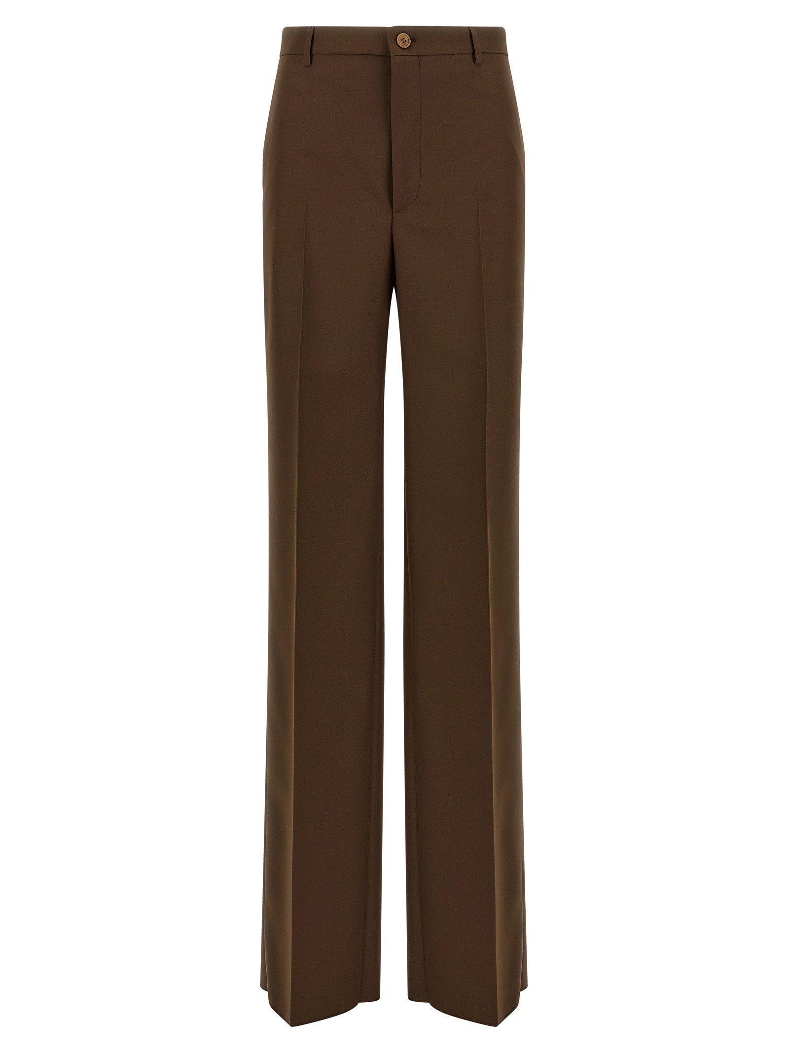 Gucci Tailored Wide-Leg Trousers — Brown