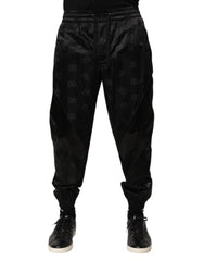 Black Logo Dg Print Men Jogger Sweatpants Pants Nylon