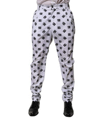 Men's Logo-Print Polyester Trousers White