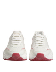 Women's White Pink Daymaster Low Top Sneakers Shoes Calf Leather