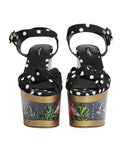 Women's Multicolor Fish Polka Dot Wedge Sandals Shoes Fabric