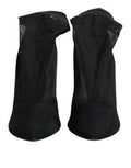 Women's Black Silk Stretch Mesh Sock Boots Shoes Nylon Viscose Elastane