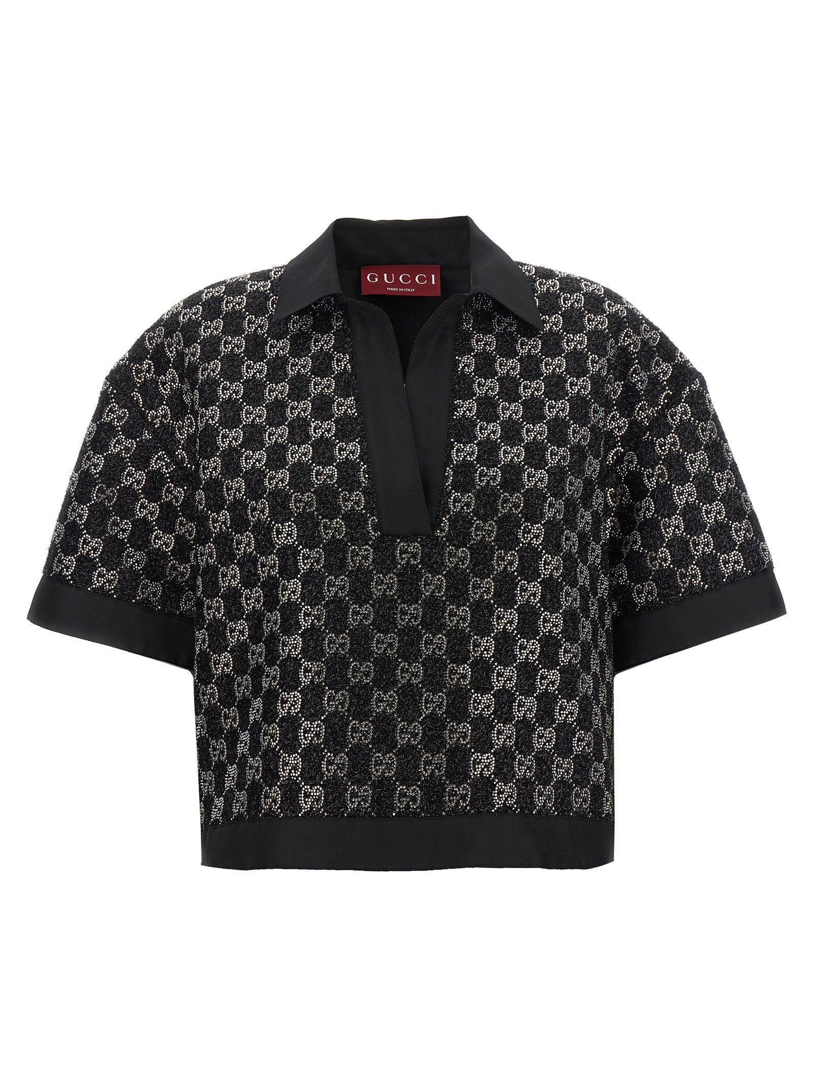 Gucci GG Crystal Lamé Shirt — Black