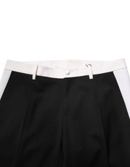 Men's Wool-Blend Trousers Black Spandex